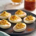 Deviled Eggs: Easy and Irresistibly Delicious Recipe 3 Deviled Eggs on a Platter - Perfect for Celebrations