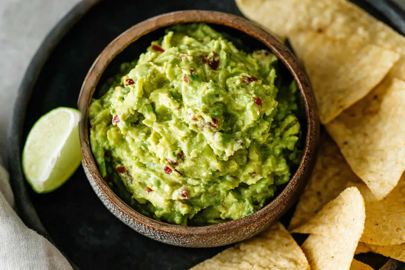 Delicious Homemade Guacamole in a Bowl