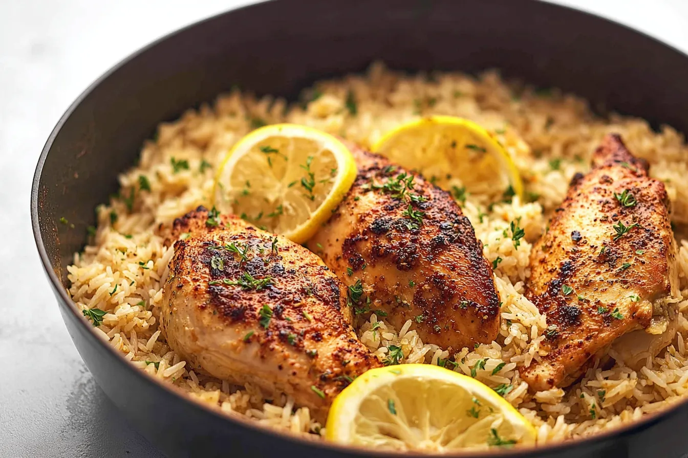 One Pan Lemon Butter Chicken and Rice