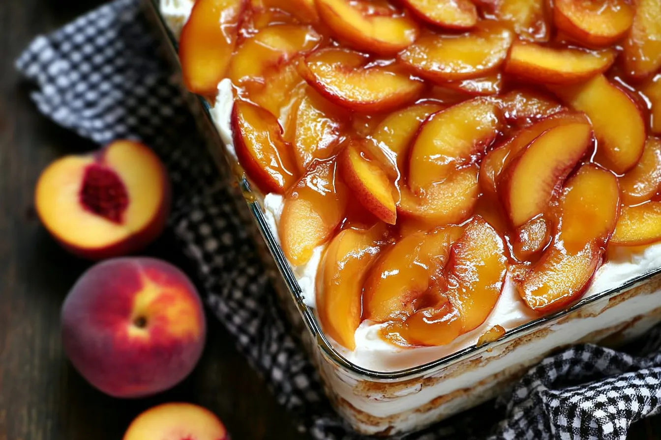 Peach Icebox Cake: A Sweet Summer Delight Refreshing Peach Icebox Cake Slices