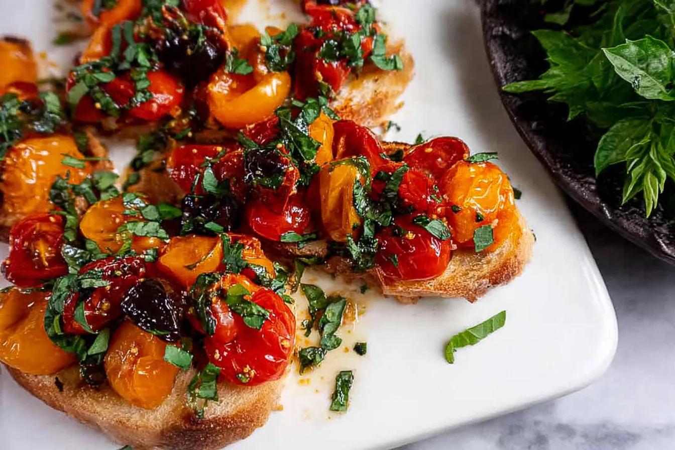 Roasted Cherry Tomato Bruschetta Platter