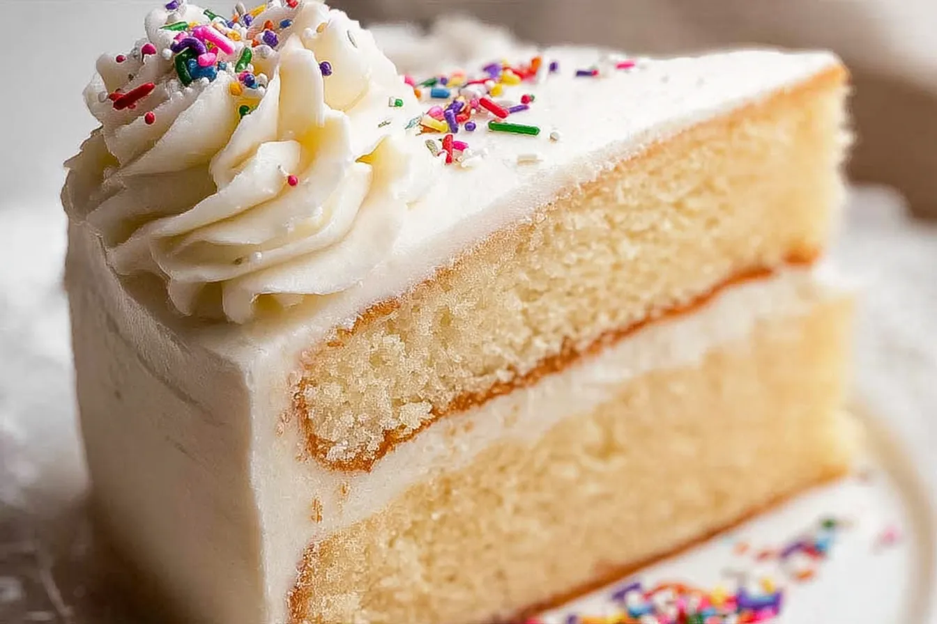 Vanilla Cake Slice - Soft and Delicious