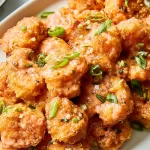 Air Fryer Bang Bang Shrimp Plated for Serving