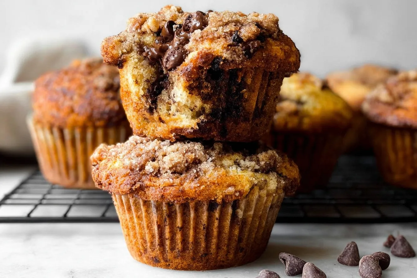 Banana Muffins with Chocolate Chip Streusel Topping – Pure Joy! 2 Banana Muffins with Chocolate Chip Streusel Topping