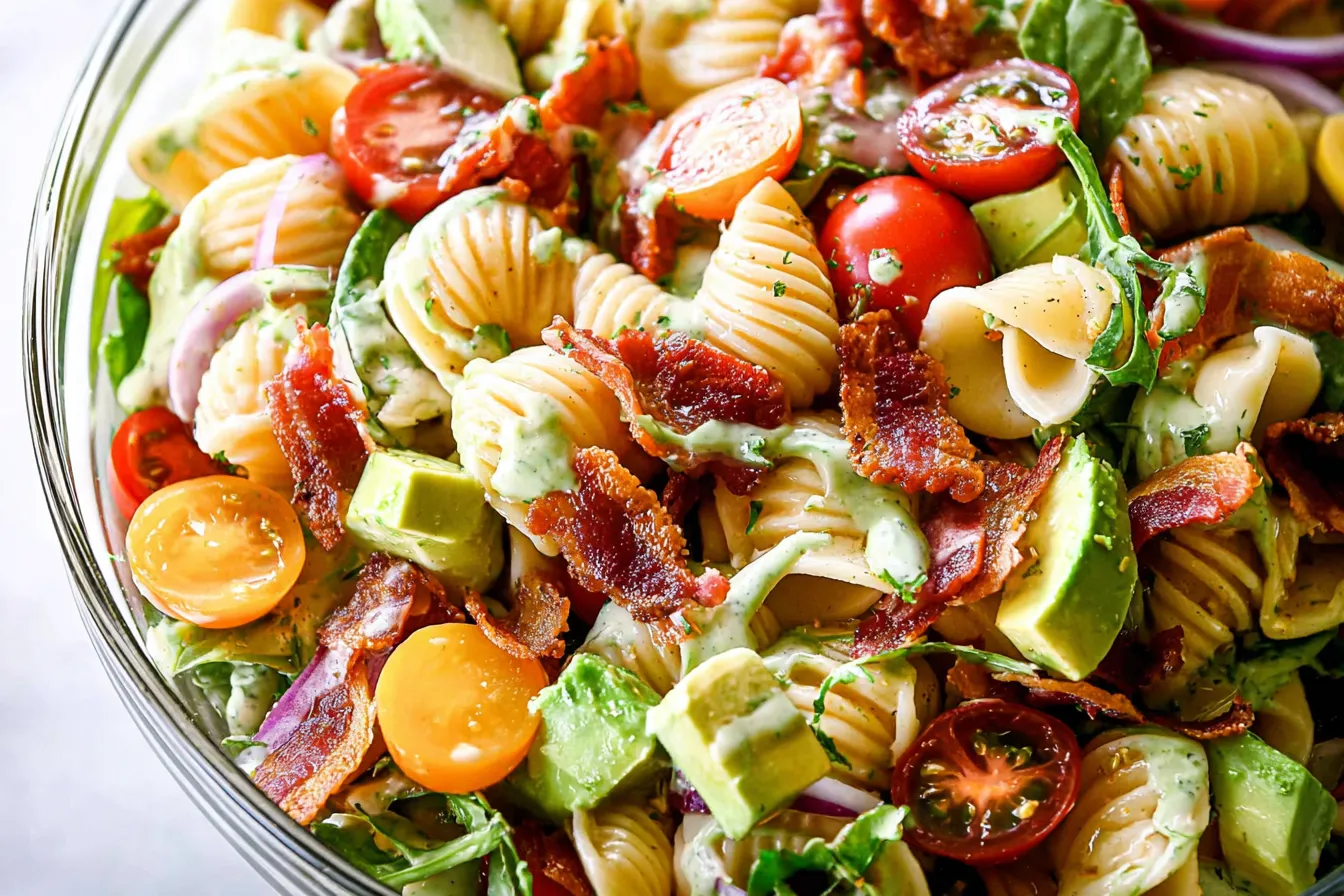 BLT Pasta Salad with Avocado Ranch