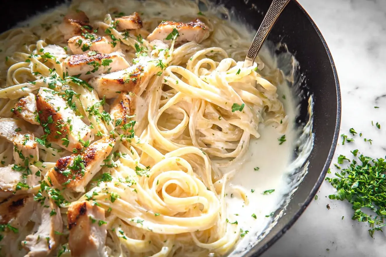 Delicious Chicken Alfredo Pasta in Creamy Sauce