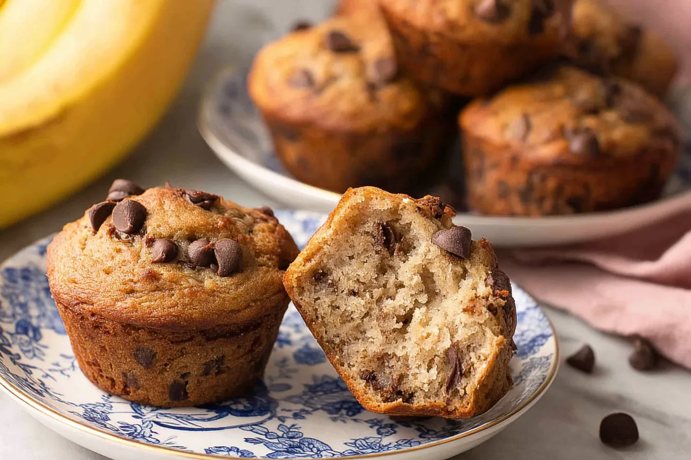 Homemade Chocolate Chip Banana Muffins