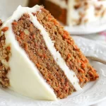 Classic Carrot Cake with Cream Cheese Frosting Slice