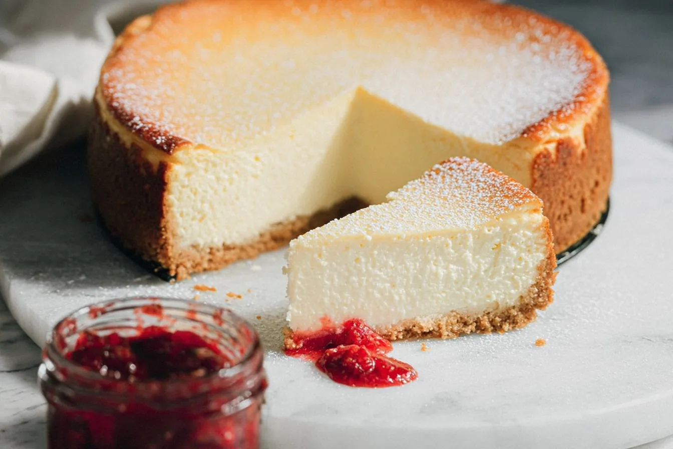 Classic New York Cheesecake Slice Ready to Delight Your Tastebuds