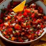 Classic Restaurant-Style Pico de Gallo Ingredients Layout
