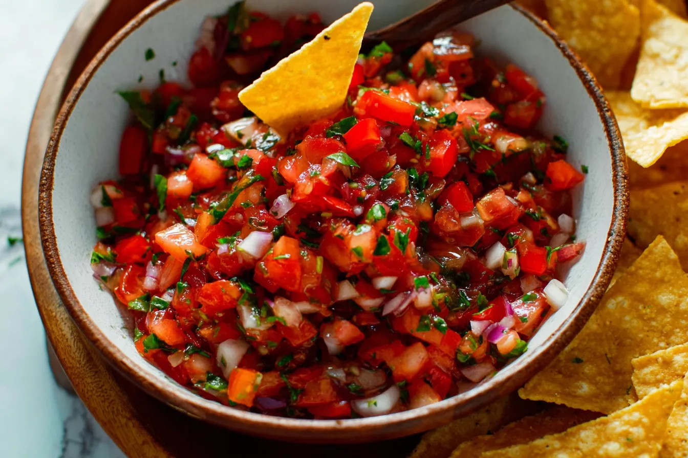 Classic Restaurant-Style Pico de Gallo Ingredients Layout
