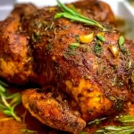 Classic Roast Chicken with Herbs and Garlic Plated