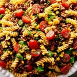 Cold Taco Pasta Salad: A Deliciously Refreshing Dish 3 Cold Taco Pasta Salad Ingredients on a Colorful Plate
