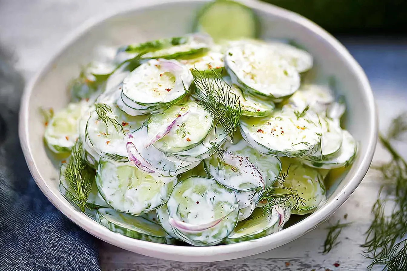 Creamy Cucumber Dill Salad with Greek Yogurt – Refreshing Dish