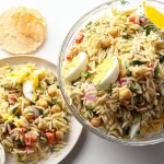 Creamy Lemon Orzo Salad in a Bowl