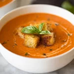 Delicious Creamy Tomato Basil Soup in a Bowl