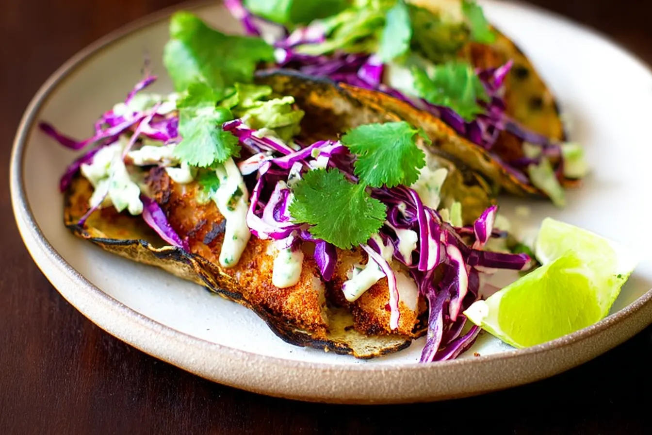 Crispy Fish Tacos with Cabbage Slaw: A Flavor Explosion! 2 Crispy Fish Tacos with Cabbage Slaw