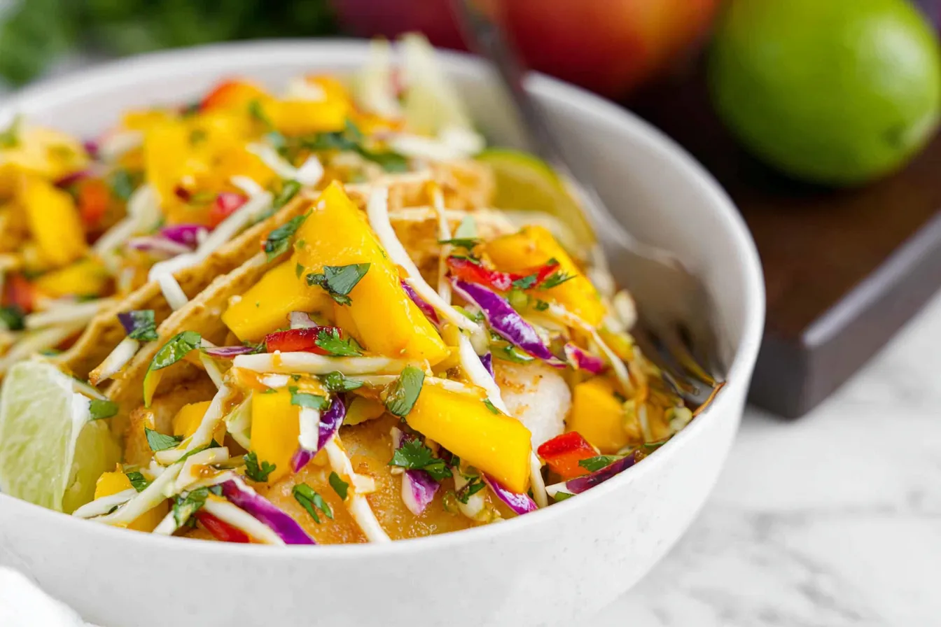 Crispy Fish Tacos with Mango Slaw Ready to Serve