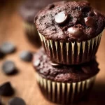 Double Chocolate Banana Muffins Freshly Baked