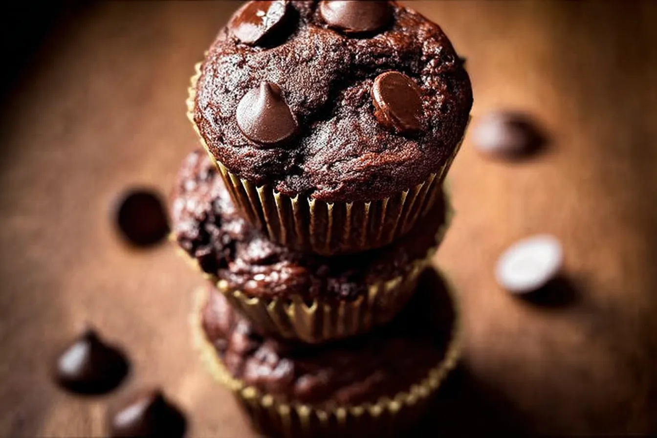 Double Chocolate Banana Muffins