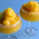 Frozen Mango Margarita Slushie in a Refreshing Glass