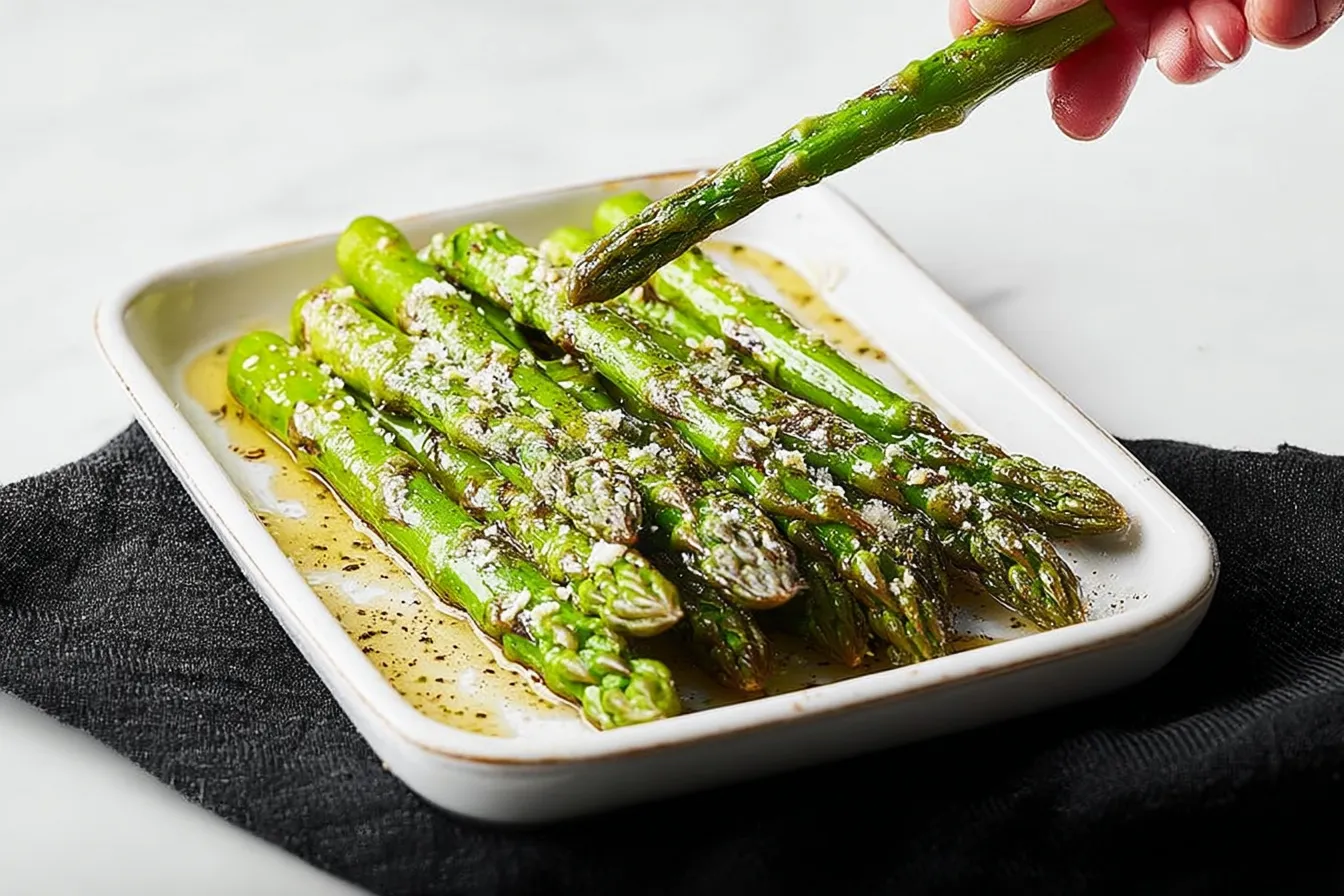 Grilled Asparagus with Lemon Butter Freshly Served