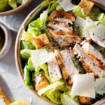 Grilled Chicken Caesar Salad on a Plate