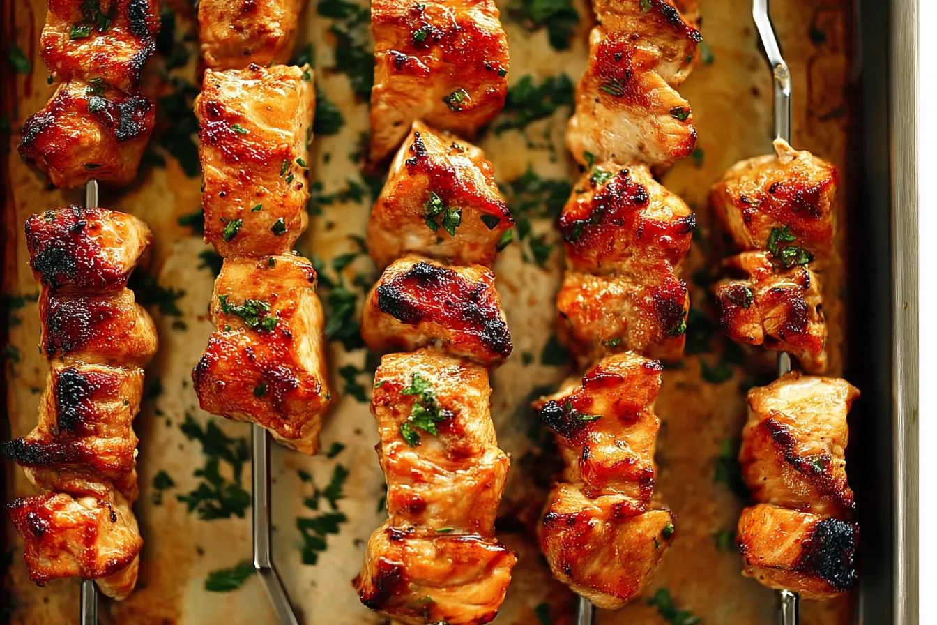 Grilled Chicken Skewers on the BBQ