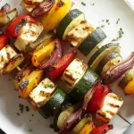 Grilled Halloumi and Veggie Skewers: A Taste of Summer Bliss 3 Delicious Grilled Halloumi and Veggie Skewers Ready to Serve