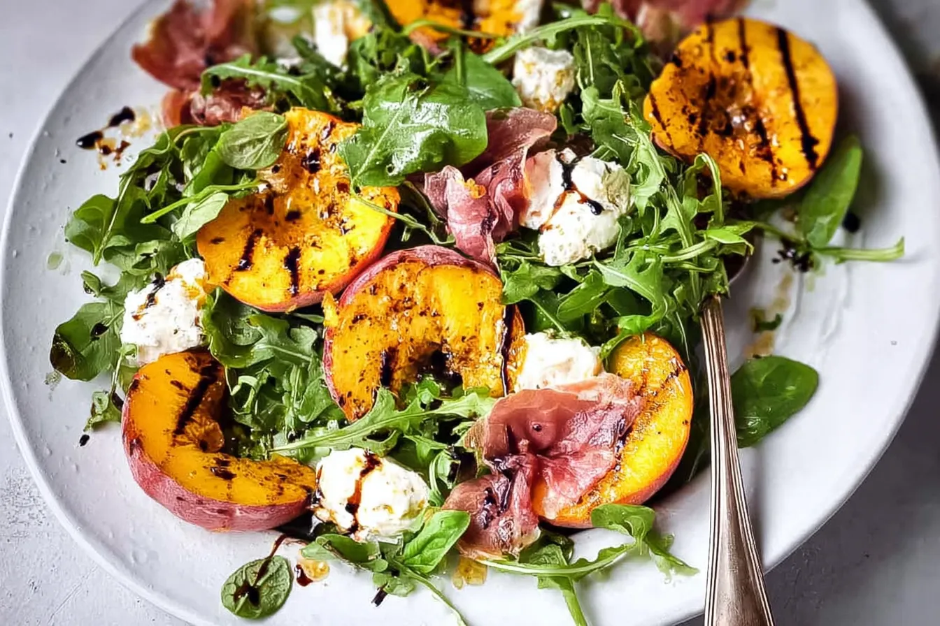 Grilled Peach and Burrata Salad