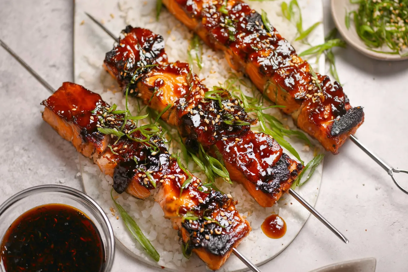 Grilled Salmon Skewers on the Grill