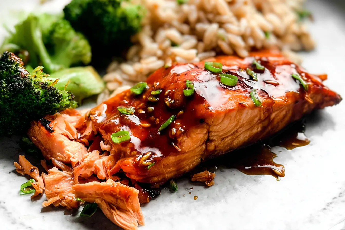 Grilled Salmon with Honey Garlic Glaze