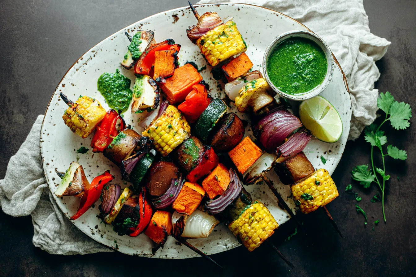 Sizzling Grilled Veggie Skewers with Chimichurri