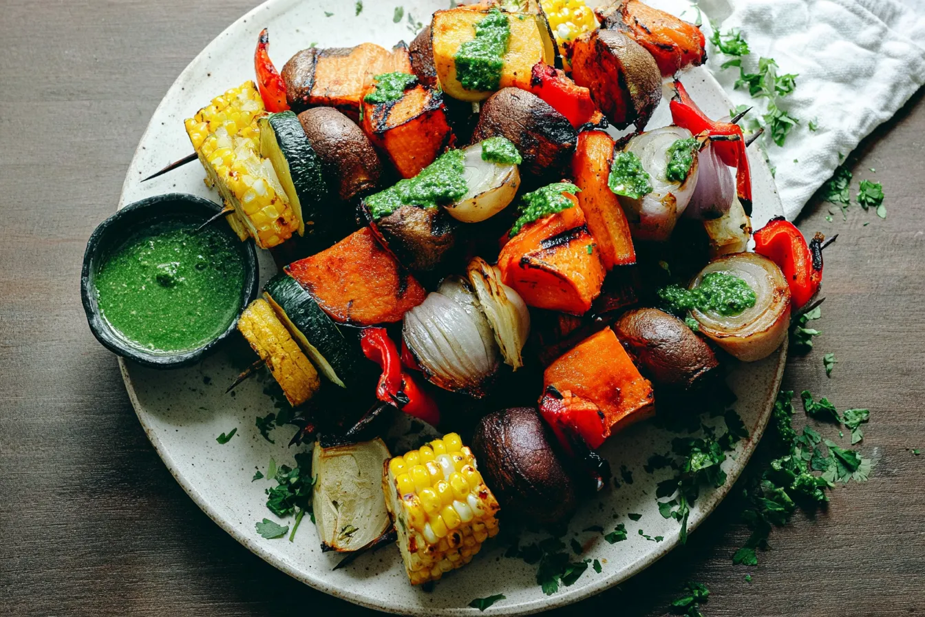 Grilled Veggie Skewers with Chimichurri
