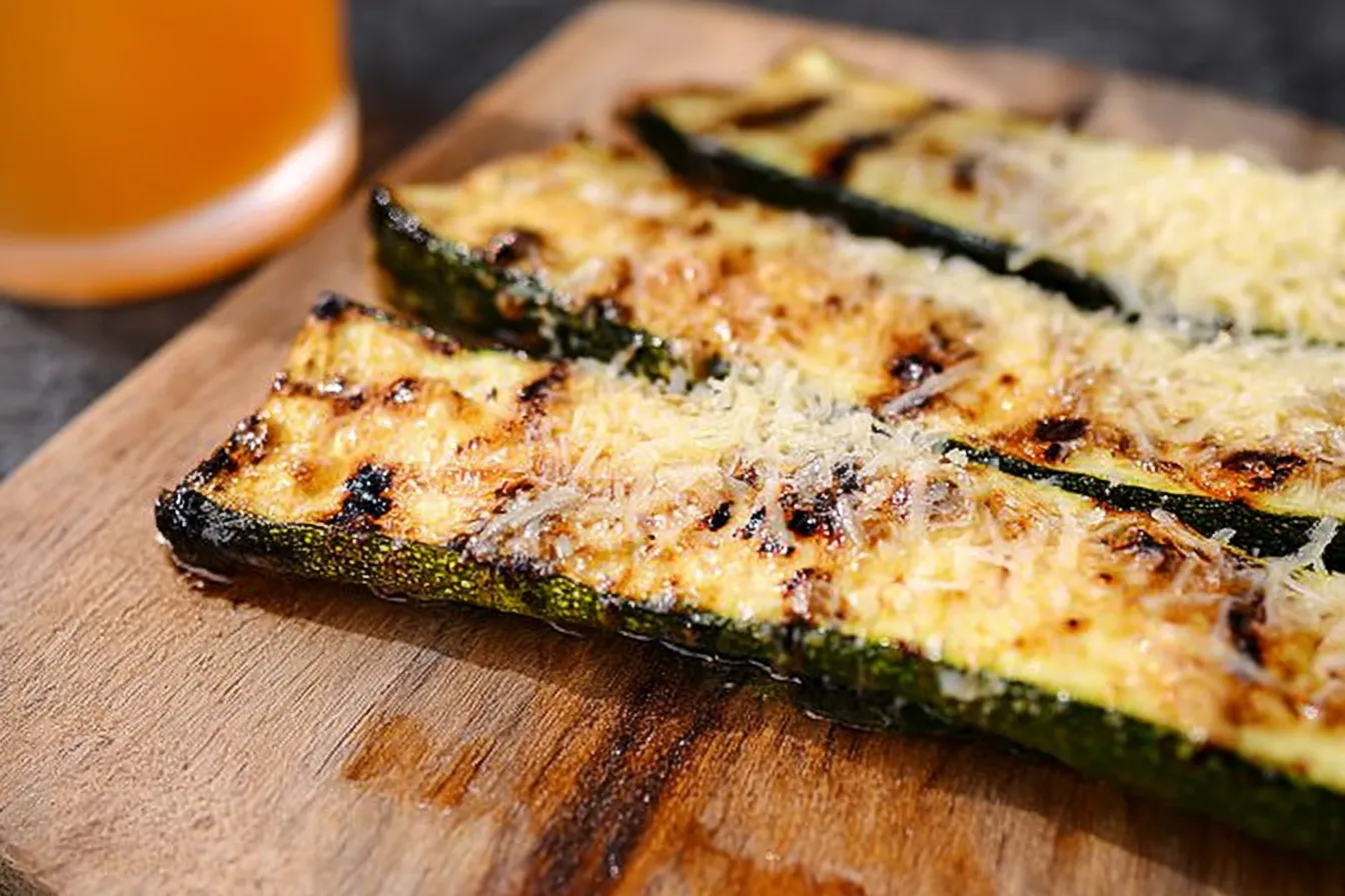Delicious Grilled Zucchini with Parmesan on the BBQ Grill