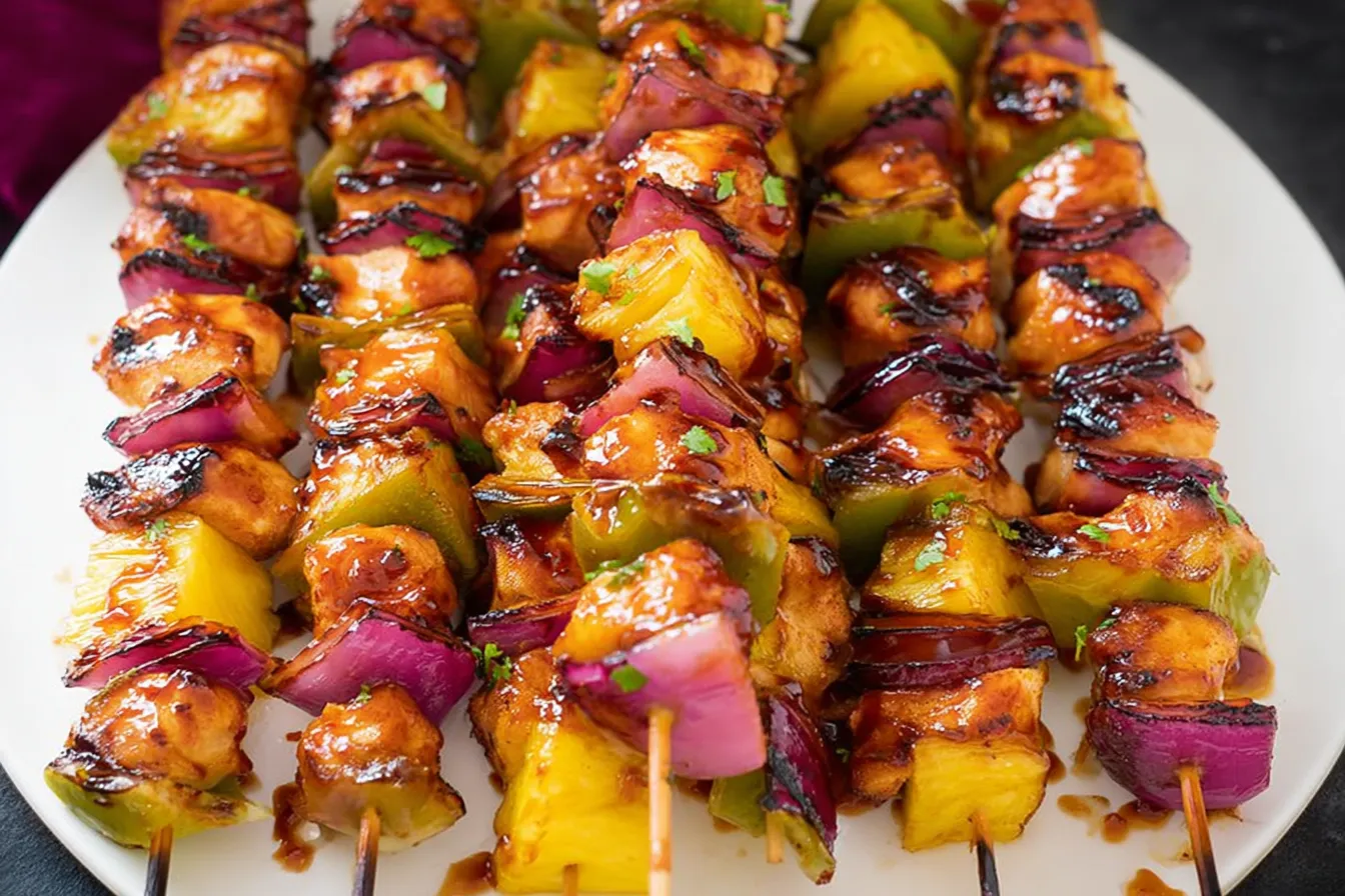 Hawaiian Chicken Skewers on the Grill
