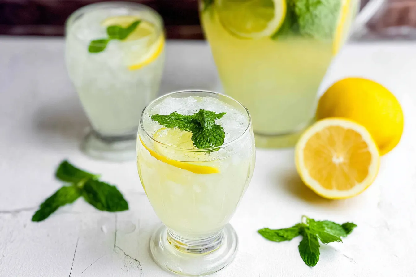 Homemade Lemonade with Fresh Mint - Refreshing Summer Drink
