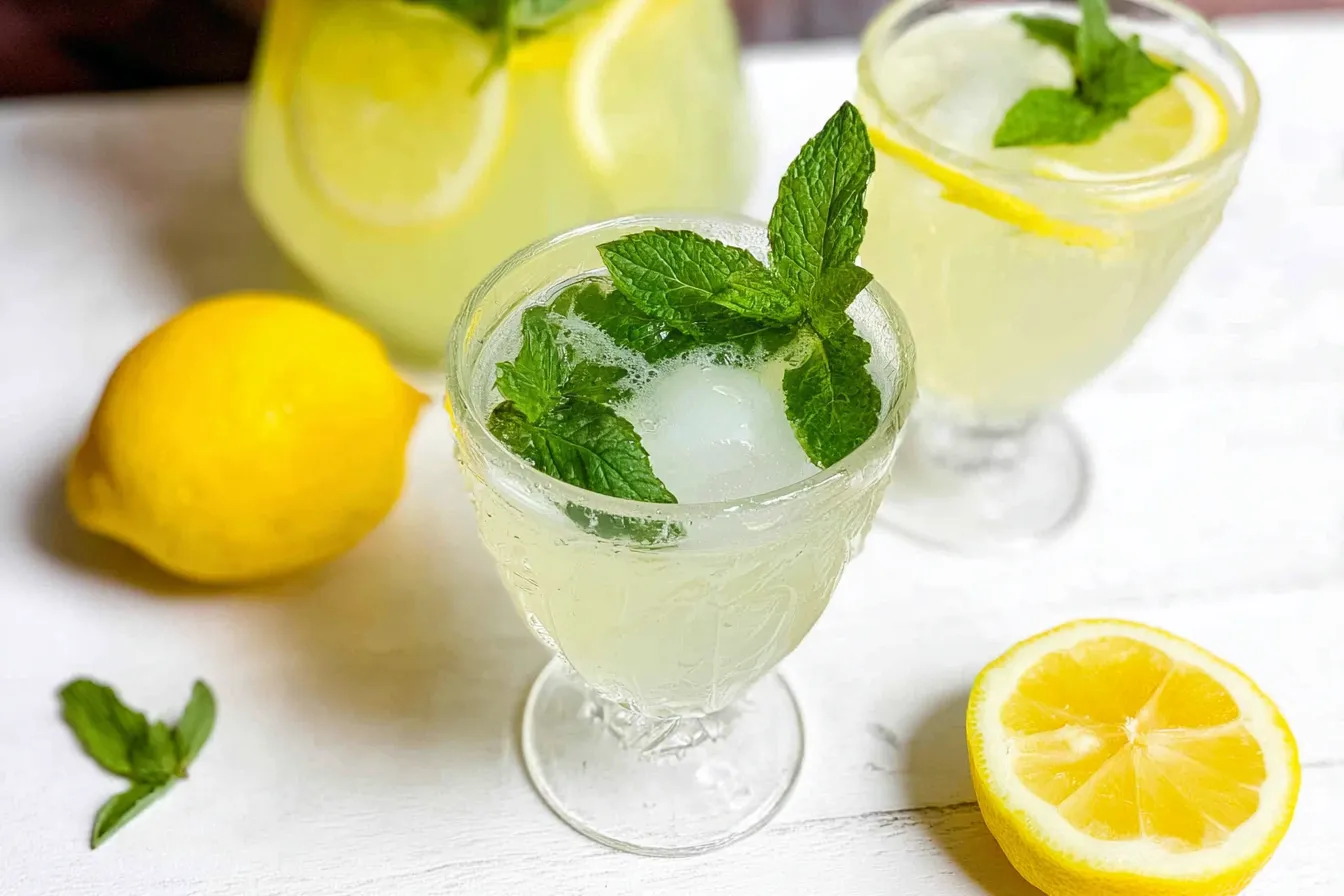 Homemade Lemonade with Fresh Mint