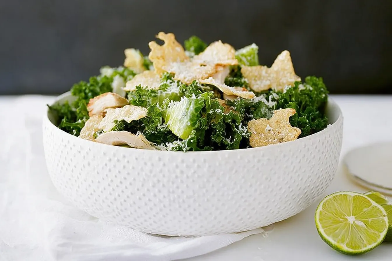 Kale Caesar Salad with Parmesan Crisps