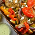 Lemon Roast Chicken with Roasted Vegetables: A Flavorful Delight 3 Lemon Roast Chicken with Roasted Vegetables on a Platter