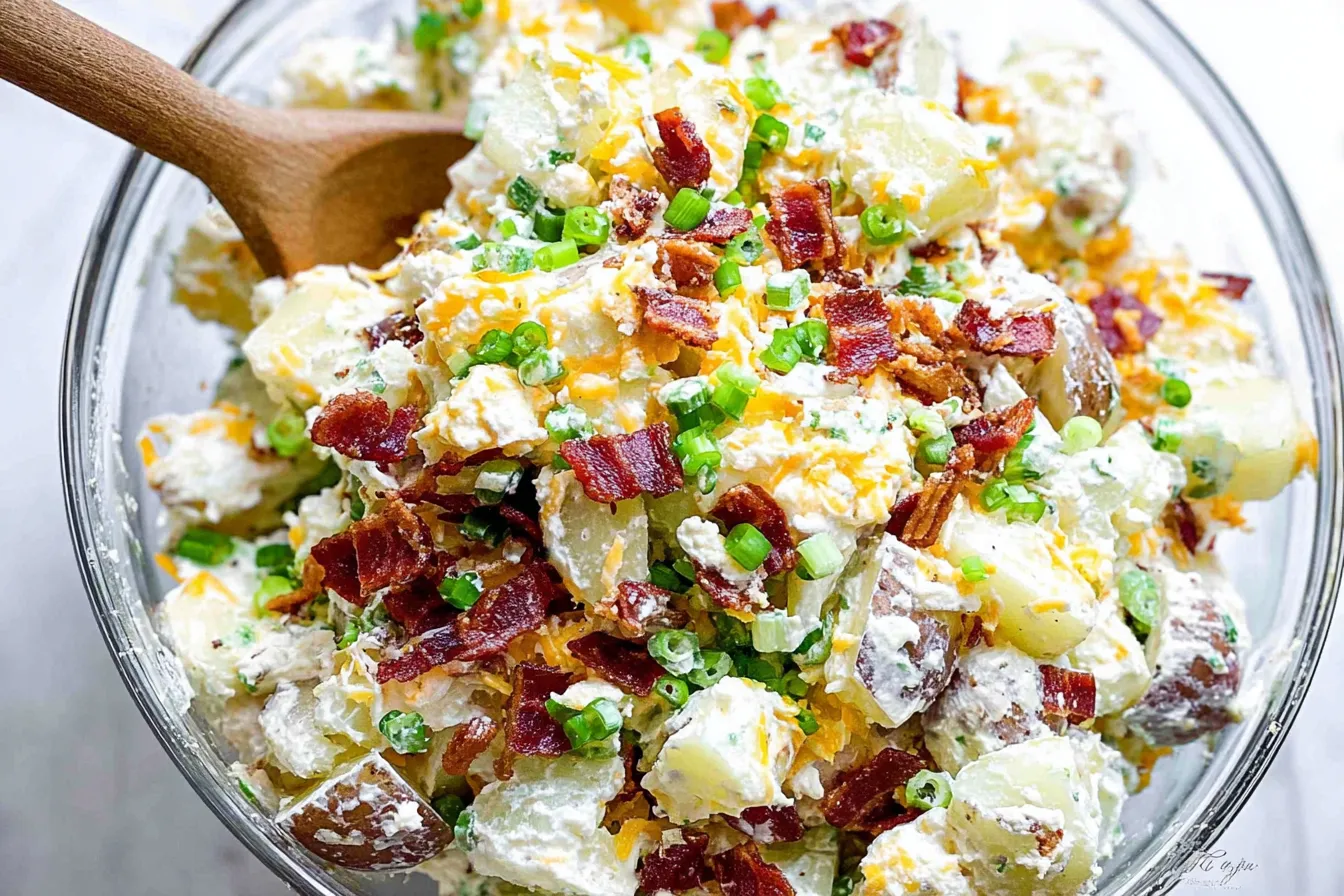 Loaded Baked Potato Salad in a Bowl