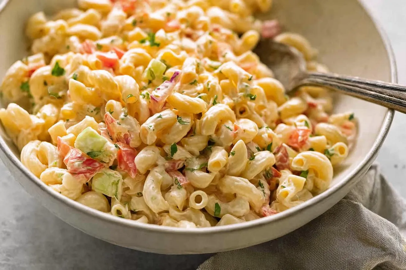 Macaroni Pasta Salad: A Creamy Delight You’ll Love 1 Delicious Macaroni Pasta Salad Ready to Serve