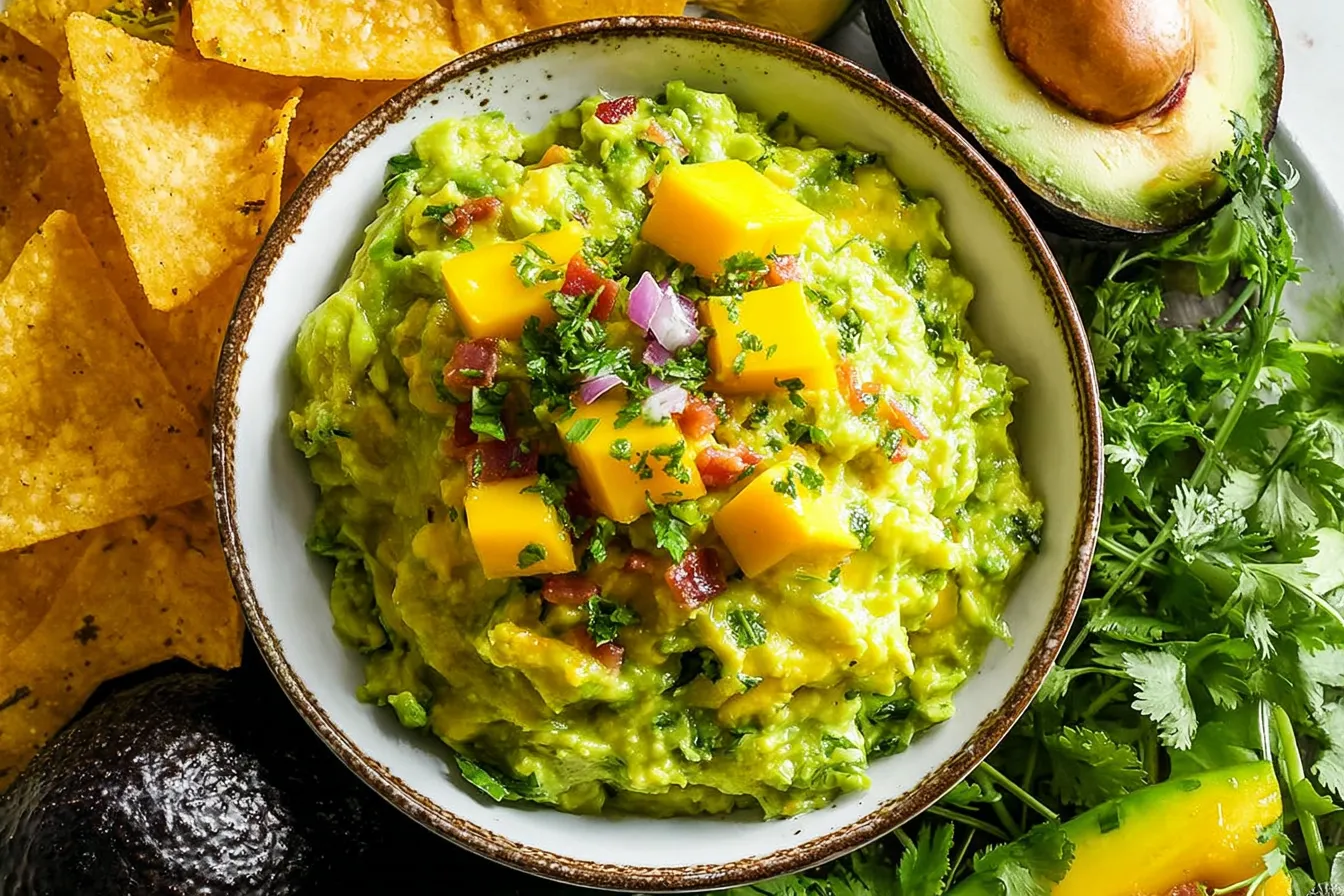 Mango-Bacon Game Day Guacamole: A Winning Flavor Combo! Mango-Bacon Game Day Guacamole Ready to Serve