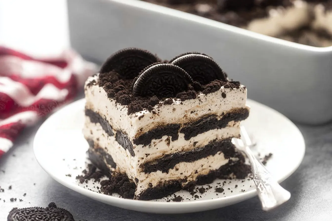 Delicious No-Bake Oreo Icebox Cake Slices
