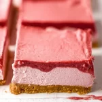 No-Bake Strawberry Cheesecake Bars Close-Up