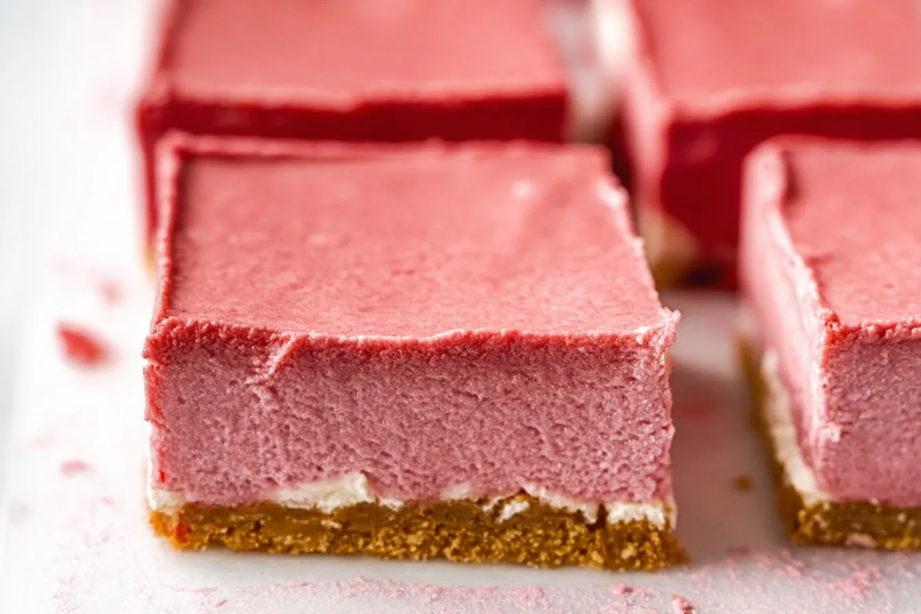No-Bake Strawberry Cheesecake Bars