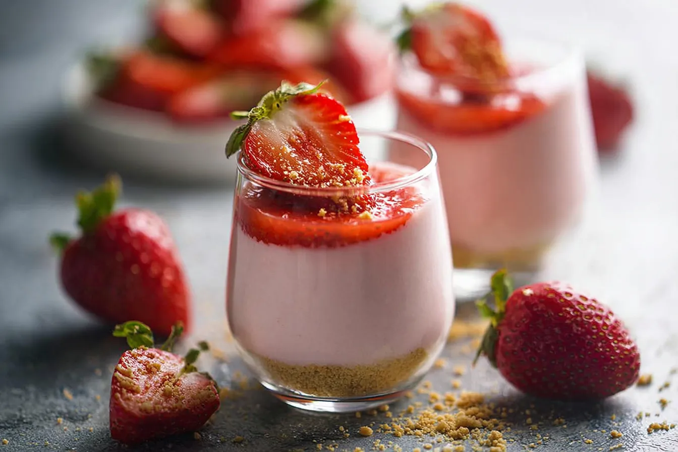 No-Bake Strawberry Cheesecake Jars