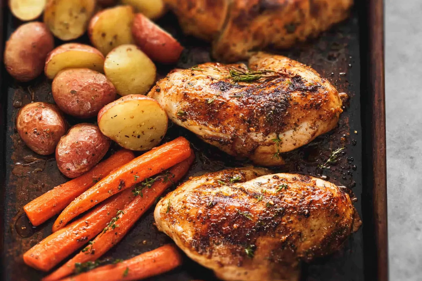 One-Pan Roast Chicken with Potatoes and Carrots