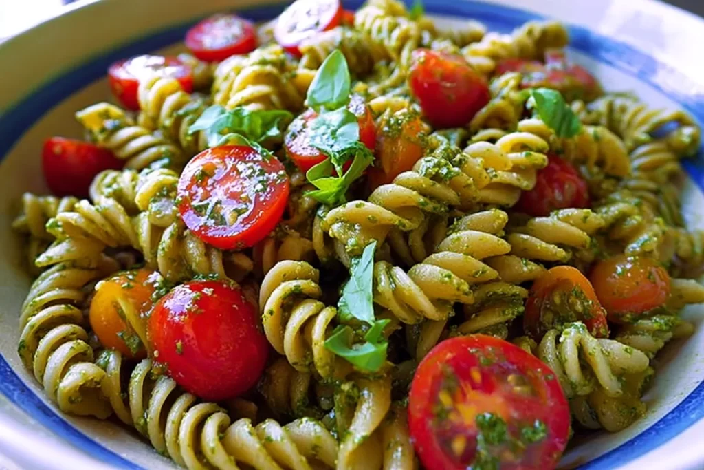 Pesto Pasta with Cherry Tomatoes - Fresh Summer Dish