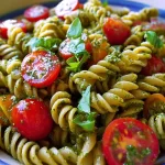 Pesto Pasta with Cherry Tomatoes - Fresh Summer Dish